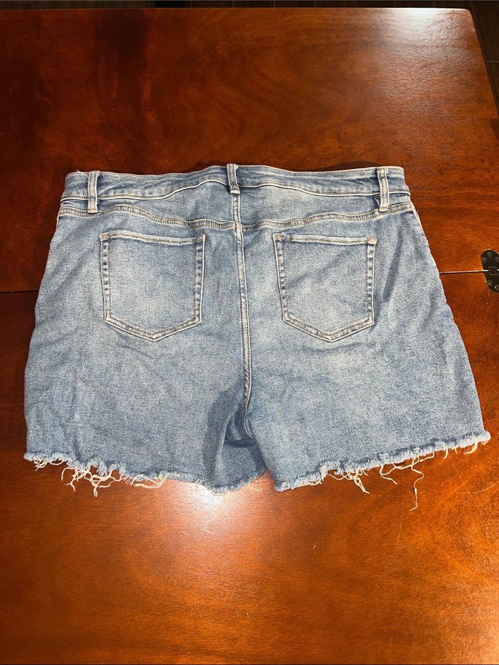 Ava & Viv Distressed Light Wash Denim Cutoff Shorts with stretch - Picture 5 of 6